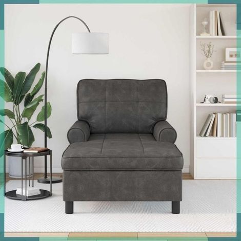 42022917 Chaise longue avec coussin Noir 91 x 157 x 91 cm Simili cuir (1/5)