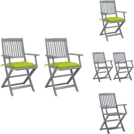 Chaises pliables d'extérieur lot de 2 et coussins Bois d'acacia - Chaise De Jardin - Chaise Pliante - Mobilier De Jardin - Acacia - Terrasse (1/5)