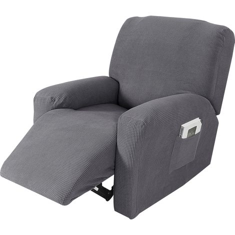 Housse extensible pour fauteuil inclinable (4 pièces séparées) - Housse de protection douce pour canapé, chambre ou salon. (1/5)
