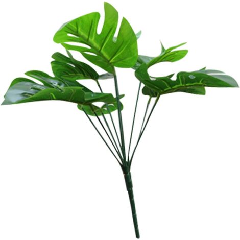 Feuilles Tropicales Artificielles Monstera à 9 Têtes, Feuillage Artificiel Vert, Décoration Intérieure Tropicale pour Salon Et Bureau, Fausses Feuilles De Simulation De Plante Naturelle (1/5)