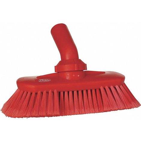 Brosse murale hygiénique Avec passage d'eau Réglable Douce 240mm Rouge (1/2)