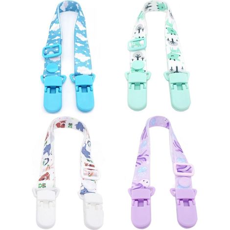 Sangle Ajustable - 4 Pièces - Nylon Et Plastique - Clip De Fixation - Pour Bavoir Et Serviette - 21 À 39 Cm (1/5)