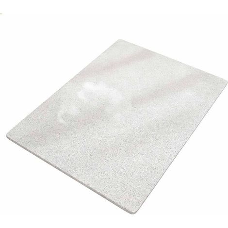Tapis de Douche Antiderapant, 60x60cm Tapis de Baignoire Antidérapant avec Drain, Doux PVC Luffa Tapis de Bain pour Salle de Bain, Séchage Rapide, Blanc (1/5)