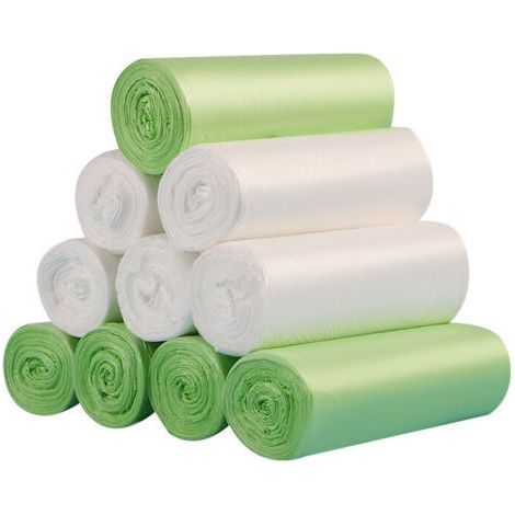 Lot de 200 sacs poubelle biodégradables de 10 L – Compostables, à base d'amidon de maïs – Étanches et anti-odeurs – 45 x 50 cm (1/5)