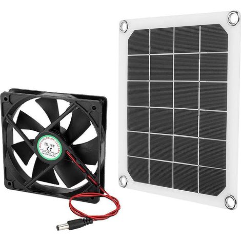 Sonew Ventilateur D'extraction À Énergie Solaire 6v 10w, Mini Ventilateur de Puissance de Panneau Solaire Étanche pour Grenier À La Maison, Serre, Refroidissement de Maison de Chien de Compagnie (1/5)
