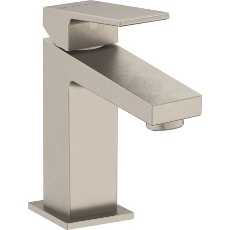 Vitra Minimax Square Compact Basin Mixer Tap - Brushed Nickel