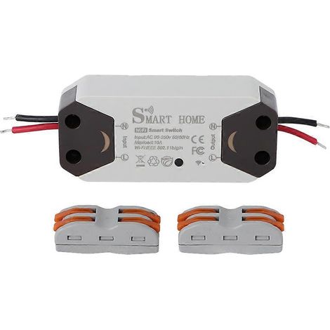 Disjoncteur intelligent WiFi avec télécommande, interrupteur automatique compatible Alexa et Google Home, borne de connexion rapide, commande à distance pour courant alternatif (1/5)