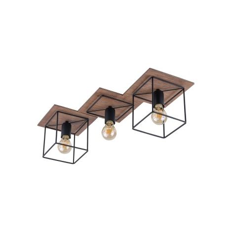 Plafonnier Nowodvorski COBA bois foncé noir LED 3xE27