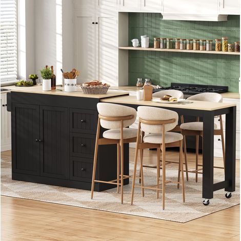 Mueble auxiliar cocina con ruedas y cajones OKMYHOME (1/5)