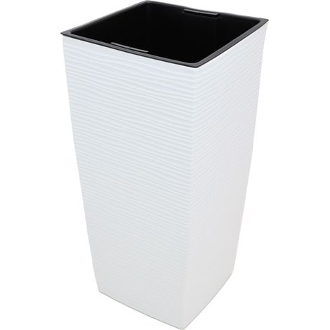 Vaso aurora alto quadrato 35x35x68 bianco