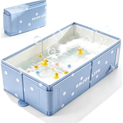 Baignoire Pliable Bébé, Grande Baignoire Pliante avec Bouchon de Vidange Portable Multifonction économisante Espace Compacte et Légère Facile à Nettoyer Durable 76 x 40 x 21 cm (1/5)