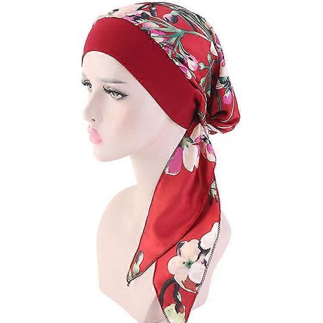 Kopftuch für Frauen bei Krebs, Chemotherapie, Haarausfall, Mütze, Turban, vorgebundenes Kopftuch, Bandana, Neu (J) (1/5)