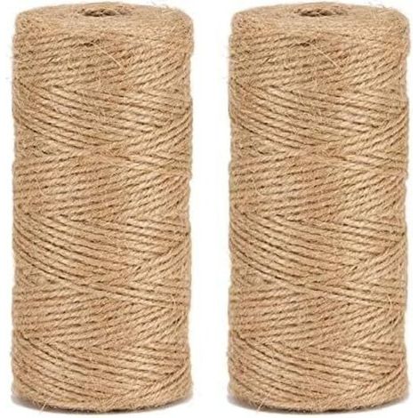 Ficelle Jute - Ø1.5 mm - 200 m (Lot de 2) - Naturelle - Trois Brins - Pour Jardinage Bricolage et Artisanat (1/5)