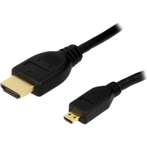Cable HDMI 1.4 male micro HDMI prise male 1.5m - Noir