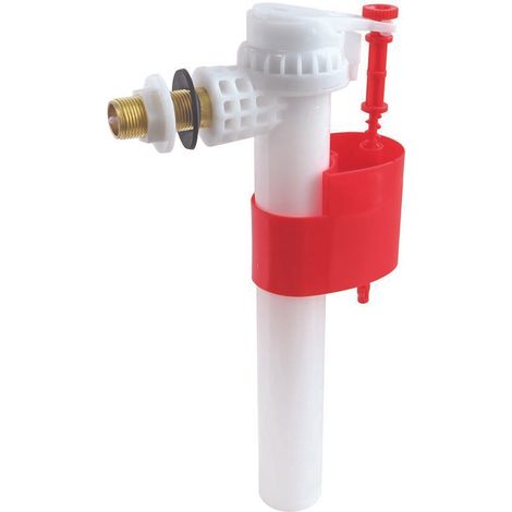 Robinet flotteur pour WC à alimentation latérale – Raccord laiton M12/17 (3/8') – Filtre anti-impureté intégré – Niveau d'eau ajustable 155 à 226 mm (1/3)