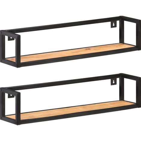 Wandregale 2 Stk. 80 cm Massivholz Akazie