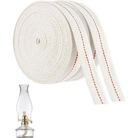 Mèche pour lampes à huile en coton, 4 m de long Mèche de lampe à huile de qualité supérieure de 10 mm, mèche pour lampes à pétrole, mèche de lampe, mèche en fibre de verre pour torche de (1/5)