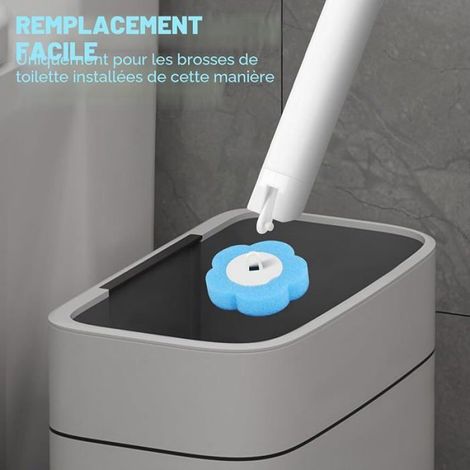 Tete De Brosse WC - Éponge Bleue Avec Détergent Intégré - Pour Nettoyage Toilette Baignoire Evier Piscine - 72 Pièces (1/5)