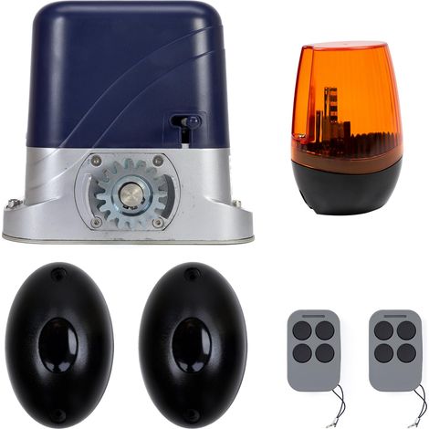 PNI PNI-KAP-800 Il Kit di automazione AP800D Include Motore, fotocellule, Telecomando, Lampada, 230V sviluppa 1100 N e cancello Scorrevole 800KG, Nero/Arancione/Grigio