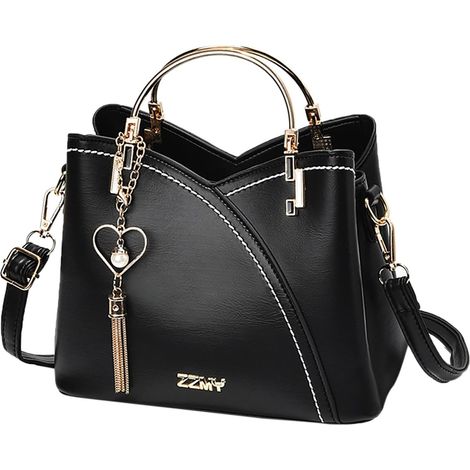 Bolsos de moda para mujer, primavera y verano, bolsos de hombro, bolsos de gran capacidad, bolso de mano moderno para mujer, bolso de hombro pequeño y delgado (negro, talla única), negro, talla