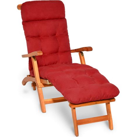 Bequeme Liegenauflage Deckchair, 200x50x8 cm, Rot