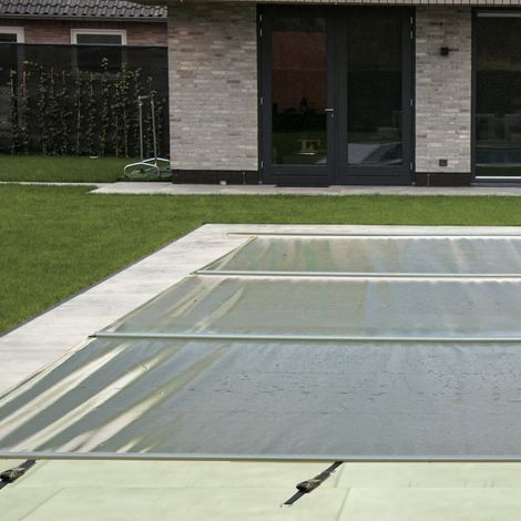 EDG – Couverture à barres de piscine 7x3m – Conforme norme NF P90-308 – Protection 4 saisons – Installation rapide en 3h – Couleur grise