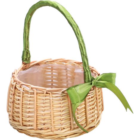 Panier à fleurs, panier de rangement décoratif en osier tressé à la main pour pique-nique, panier de rangement pour pique-nique à la maison (1/5)