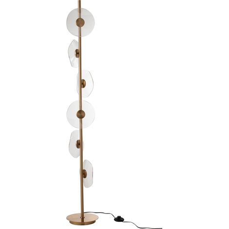 M&S – Lampadaire LED fleur 25x25x150 cm – Éclairage doré en métal et plastique – LED intégrées – Design artistique pour intérieur moderne