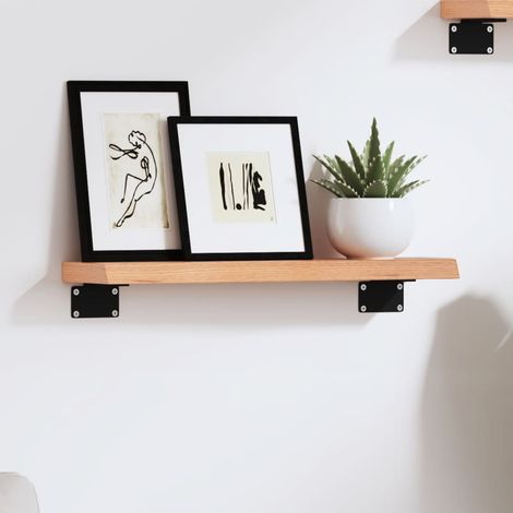 Étagère murale-Étagère flottante-Étagère de rangement suspendue marron clair 40x10x2 cm bois chêne massif traité 786295 (1/5)