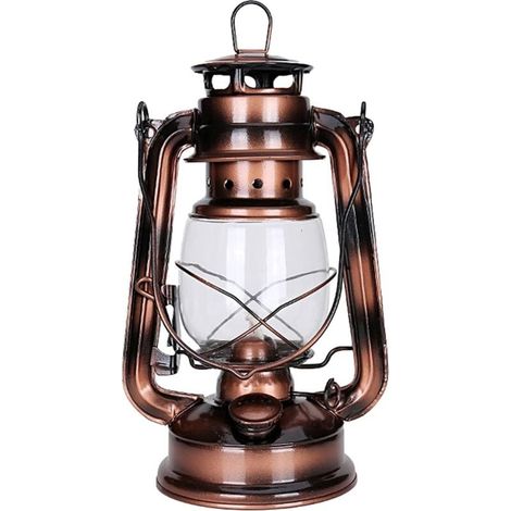 Vintage-Petroleumlampe, Vintage-Laterne, Sturmlaterne für den Außenbereich, Vintage-Öllampe mit Griff für drinnen und draußen, Garten, Wege, Landschaft, Camping (Bronze)