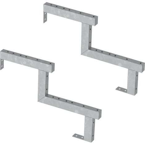 Pack 2 pièces - Limon acier galvanisé 2 marches - H 34cm - Option contremarches