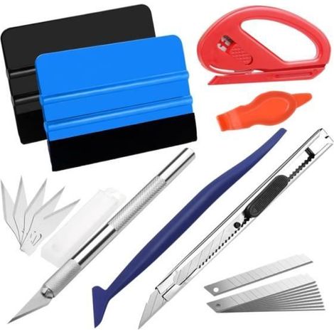 22 Pièces Kit Covering Outils de Film de Voiture, Covering Outils Teinté pour Fenêtre de Voiture pour Pose de Film Vinyle, Raclettes (1/4)
