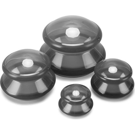 Ventosas de masaje chinas para uso profesional en estudio y en el hogar, para reducir la celulitis y aliviar el dolor muscular y articular (negro) (1/5)