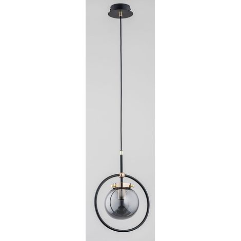 Alfa Akira 60836 Lampada a Sospensione Nera e Oro 14 cm