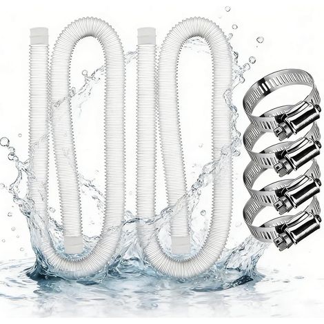 JSSEVN-2 Pièces Tuyau Piscine 31mm,149,9cm Tuyau Piscine ,pour Pompe à Filtre Eau Arrosage Bassin Piscine Hors Sol,pour Intex 530 GPH et 1000 GPH(Blanc) (1/5)