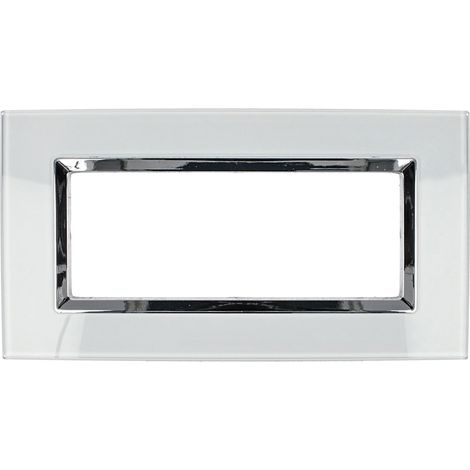 Placca Plexi 7M Moduli 506 Bianca Plexiglass Compatibile Bticino Living (1/3)