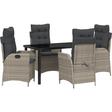 Maison Exclusive - Conjunto de Comedor de Jardín 5 pcs Gris Claro (1/5)