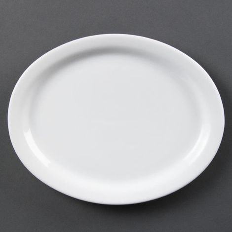 Assiettes Ovales Blanches 250mm (Lot de 6) - Ref CB477 - Olympia (1/4)
