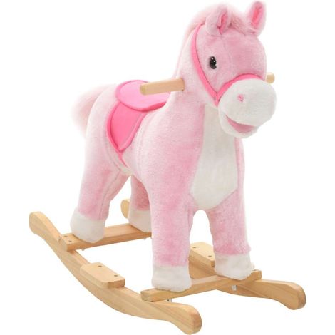 Teenpull – Schaukeltier Pferd Plüsch 65x32x58 cm Rosa (1/5)