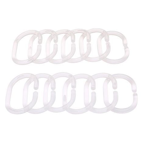 Lot de 12 anneaux pour rideau de douche accessoires de salle de bain de couleur blanche