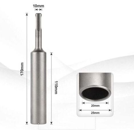 Outil d'entraînement SDS PLUS Ø 20 mm x Ø 25 mm x 170 mm pour tige de mise à la terre, compatible avec marteau perforateur SDS PLUS (1/5)