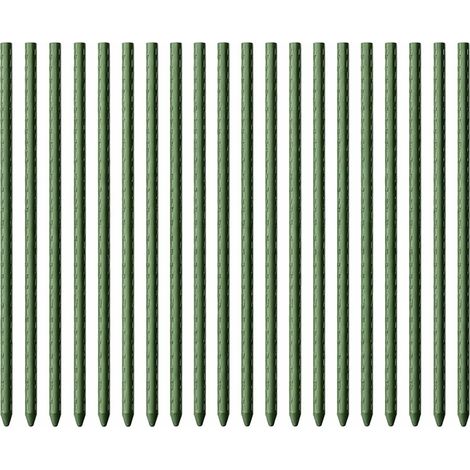Toboli 20x sostegni per piante colore verde 90 cm Ø 11 mm Pali per piante rampicanti in metallo e plastica, tutori per pomodori e vasi