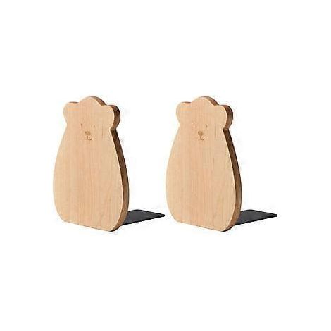 BelleRise - Lot de 2 serre-livres en bois à motifs de dessins animés - Articles ménagers (1/2)