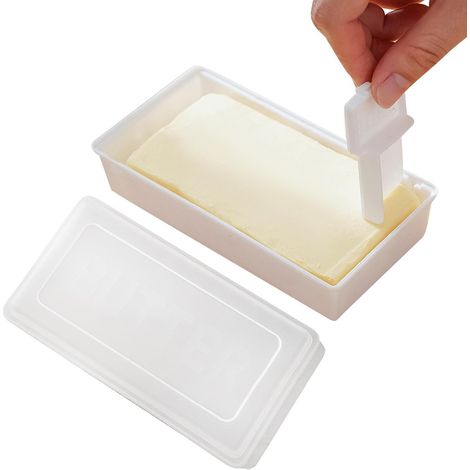 Beurrier avec couvercle Trancheuse de conservation française, rangement à domicile pour cuisine, réfrigérateur, garde-manger, fournitures de cuisine de Camping, pique-nique (1/3)