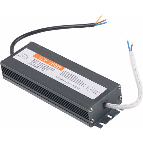 Alimentation/transformateur/driver LED ultra-mince et étanche 100 W, AC 110-250 V/DC 12 V (1/5)