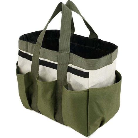 Sac de rangement pour outils de jardin, cabas à 8 poches, robuste, en tissu Oxford, idéal pour l'intérieur et l'extérieur. Cadeau parfait pour hommes et femmes. (1/4)