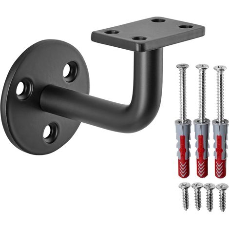 SOTECH Handlaufhalter CURVE 90° Stahl schwarz pulverbeschichtet 55 x 70 x 80 mm Geländerhalter rund Halter für Treppengeländer, 1er Set