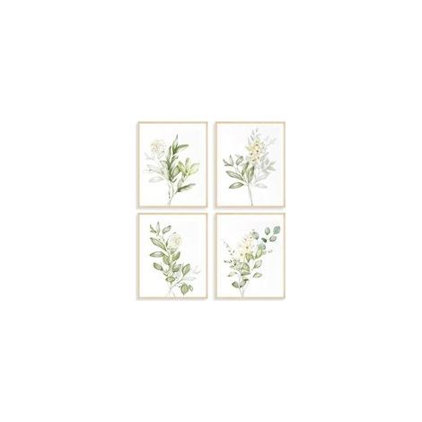 Lot de 4 Posters Botaniques en Aquarelle Vert Sauge pour Chambre Salle de Bain 8x10 Pouces Non Encadrés (1/5)