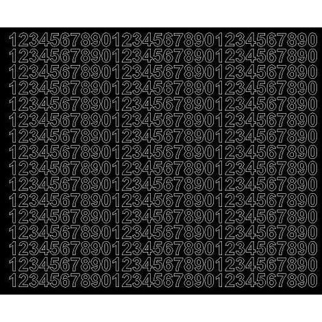 Numeri adesivi autoadesivi da 1 cm, neri lucidi (1/2)
