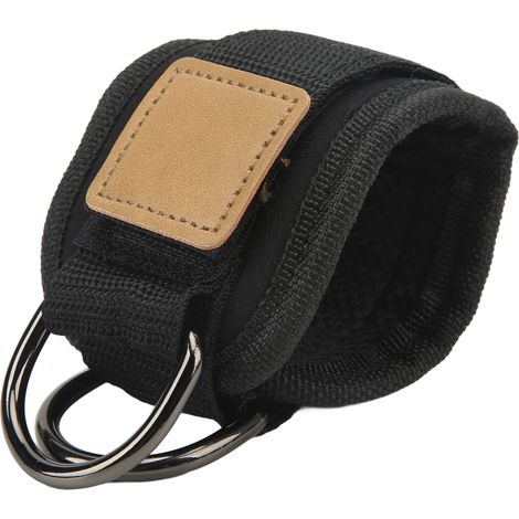 Renfort de Cheville avec Double Anneau D et Sangles Élastiques - Entraînement Fitness Homme Femme Noir (1/5)